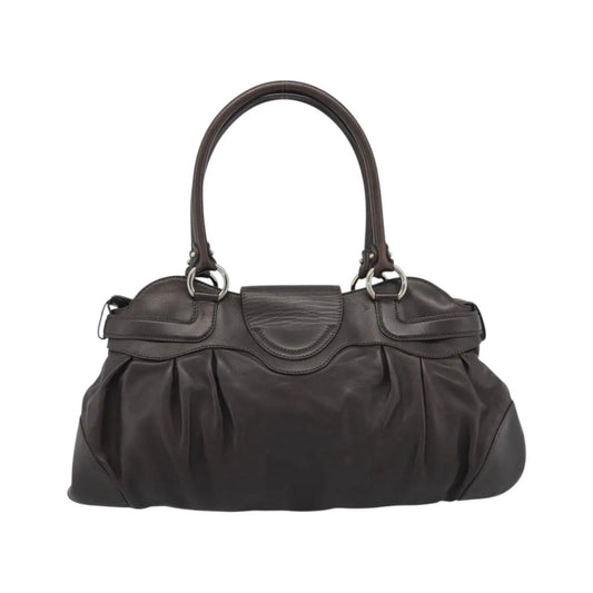 Salvatore Ferragamo Marisa Leather, Brown, Leather, Handbag