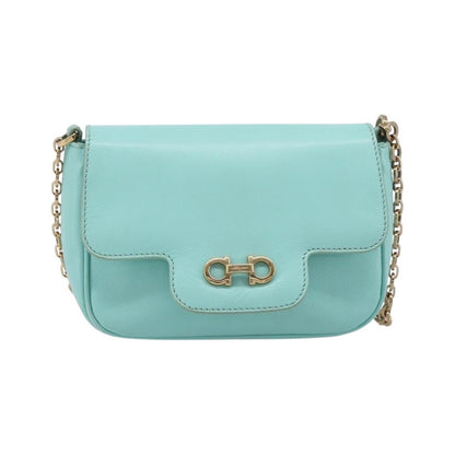 Salvatore Ferragamo Rory Chain Saffiano Leather, Blue, Leather, Shoulder Bag