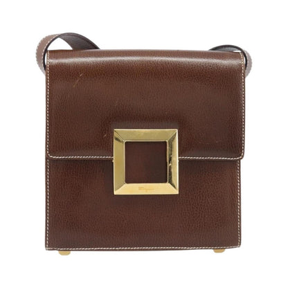 Salvatore Ferragamo Shoulder Bag Leather, Brown, Leather, Shoulder Bag