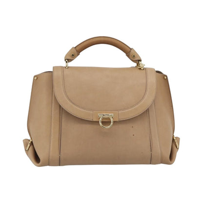 Salvatore Ferragamo Sofia Rainbow Saddle Leather, Beige, Leather, Handbag