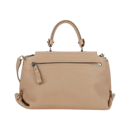 Salvatore Ferragamo Sofia Satchel Grainy Leather, Beige, Leather, Handbag