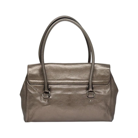 Salvatore Ferragamo Sofia Satchel Leather, Silver, Leather, Handbag