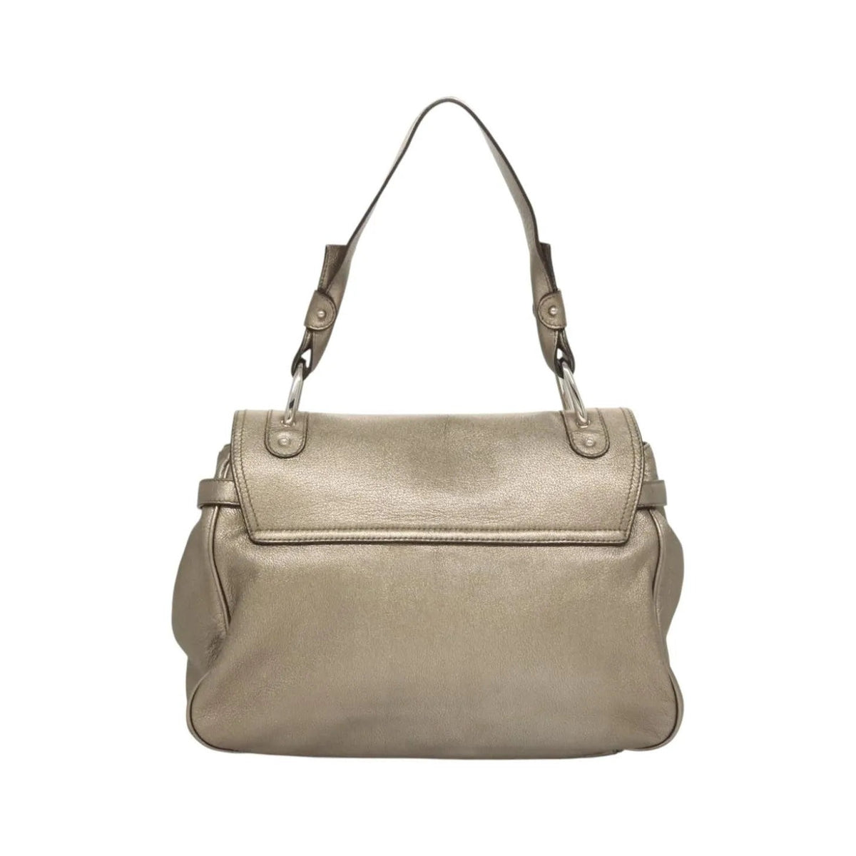 Salvatore Ferragamo Sofia Satchel Leather, Gold, Leather, Shoulder Bag