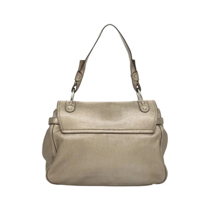 Salvatore Ferragamo Sofia Satchel Leather, Gold, Leather, Shoulder Bag