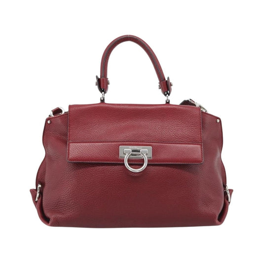 Salvatore Ferragamo Sofia Satchel Leather, Red, Leather, Handbag
