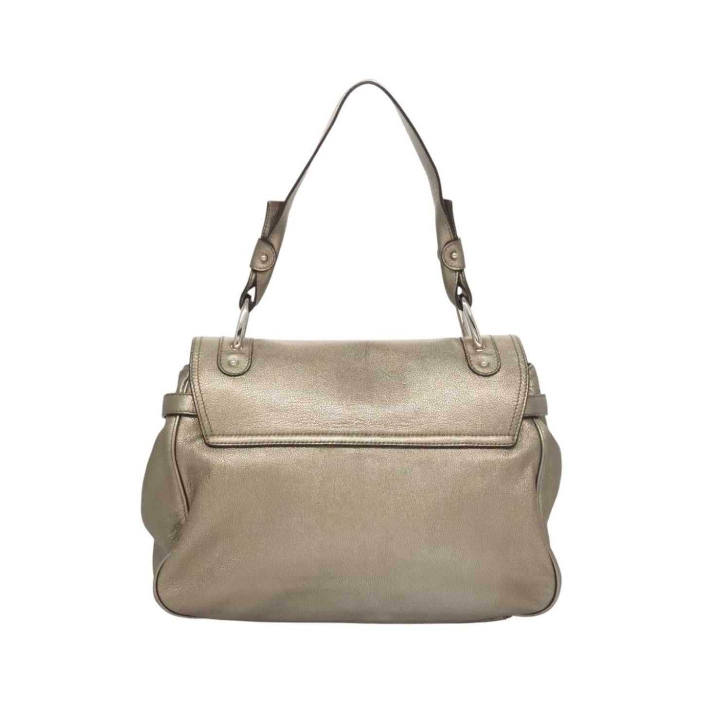 Salvatore Ferragamo Sofia Satchel Leather, Gold, Leather, Shoulder Bag