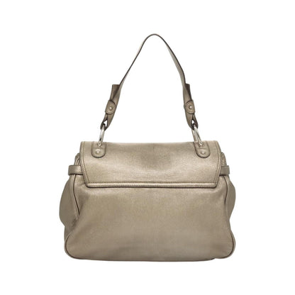 Salvatore Ferragamo Sofia Satchel Leather, Gold, Leather, Shoulder Bag