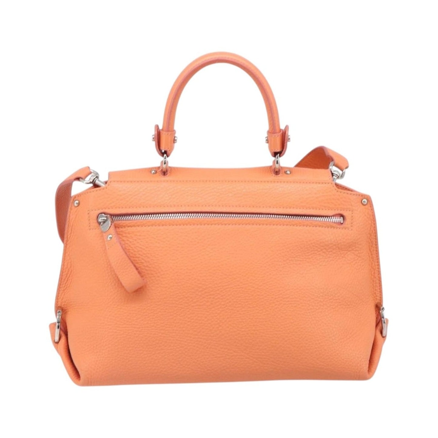 Salvatore Ferragamo Sofia Satchel Leather, Orange, Leather, Handbag