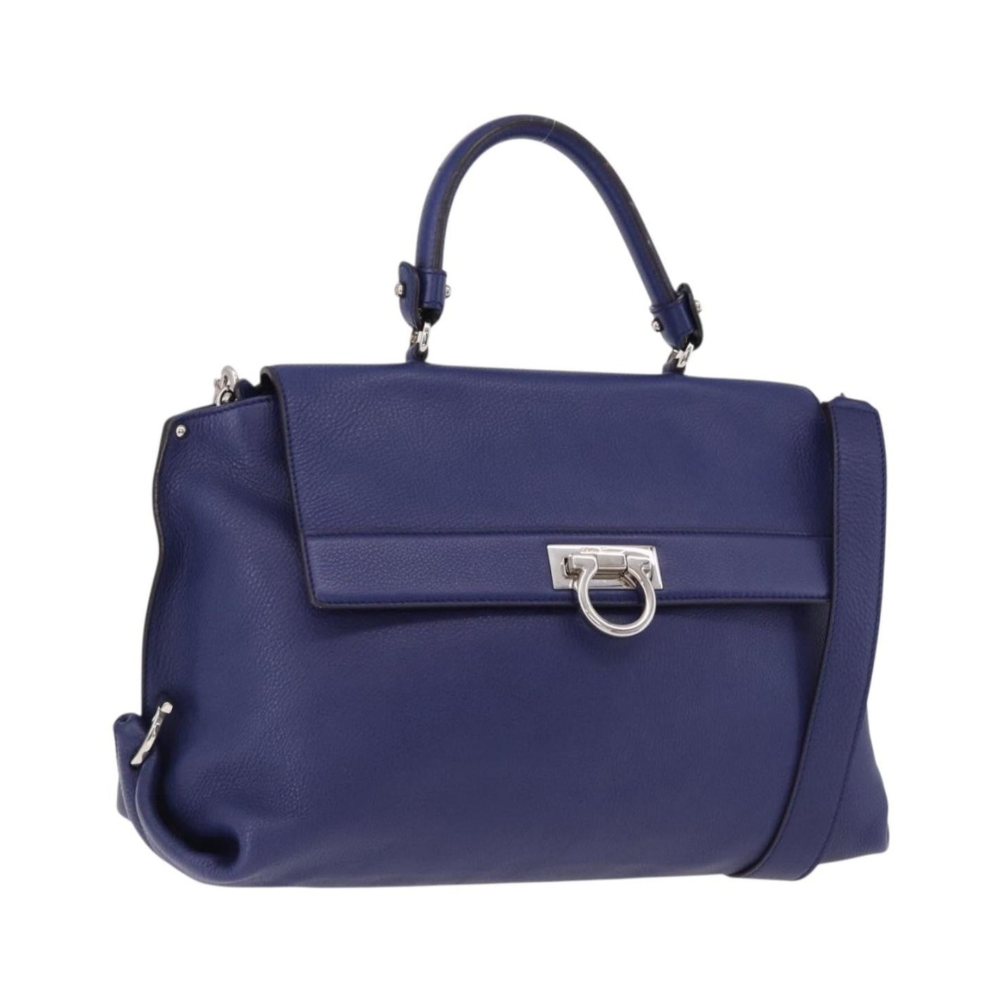 Salvatore Ferragamo Sofia Satchel Leather, Blue, Leather, Handbag
