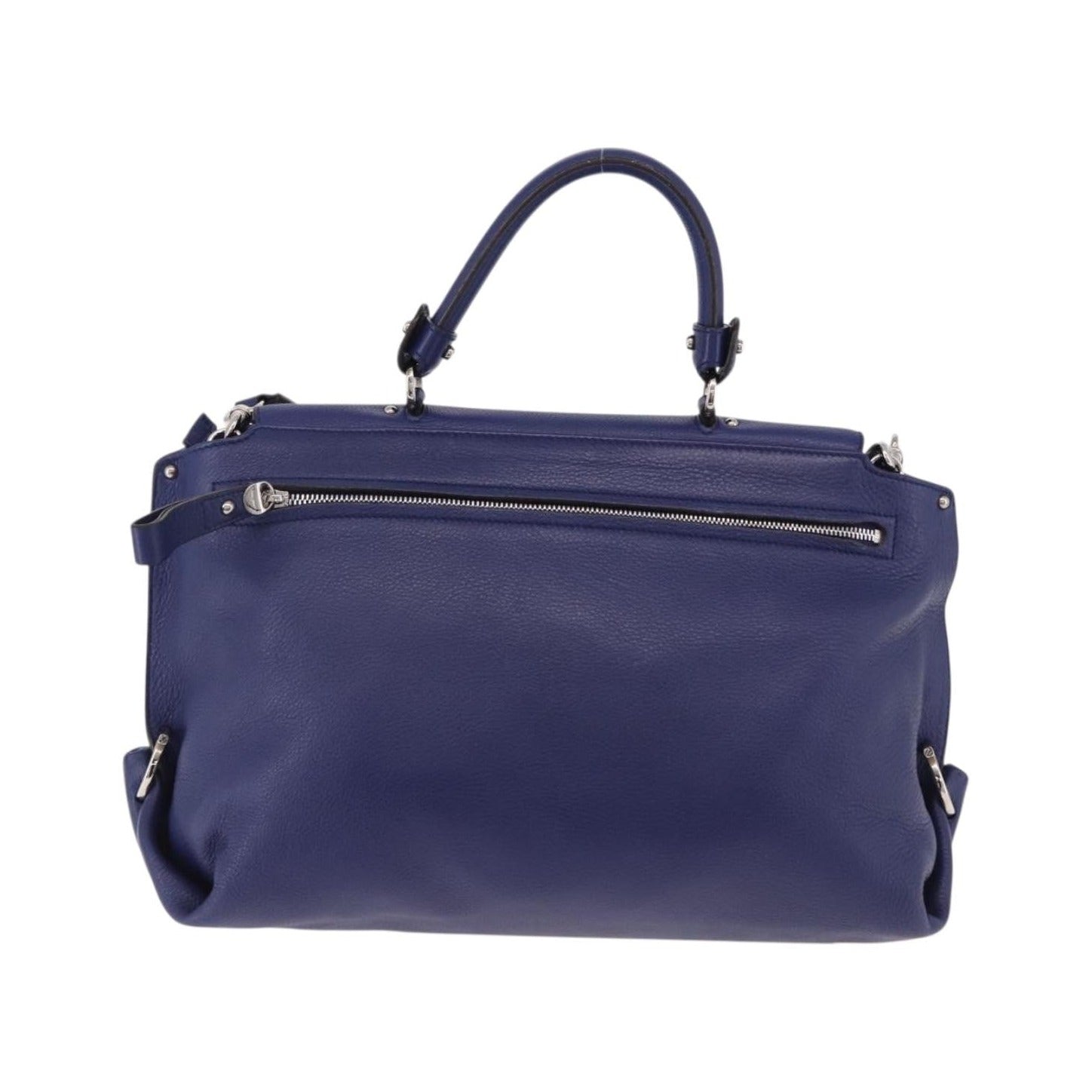 Salvatore Ferragamo Sofia Satchel Leather, Blue, Leather, Handbag