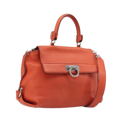 Salvatore Ferragamo Soft Sofia Leather, Orange, Leather, Tote Bag