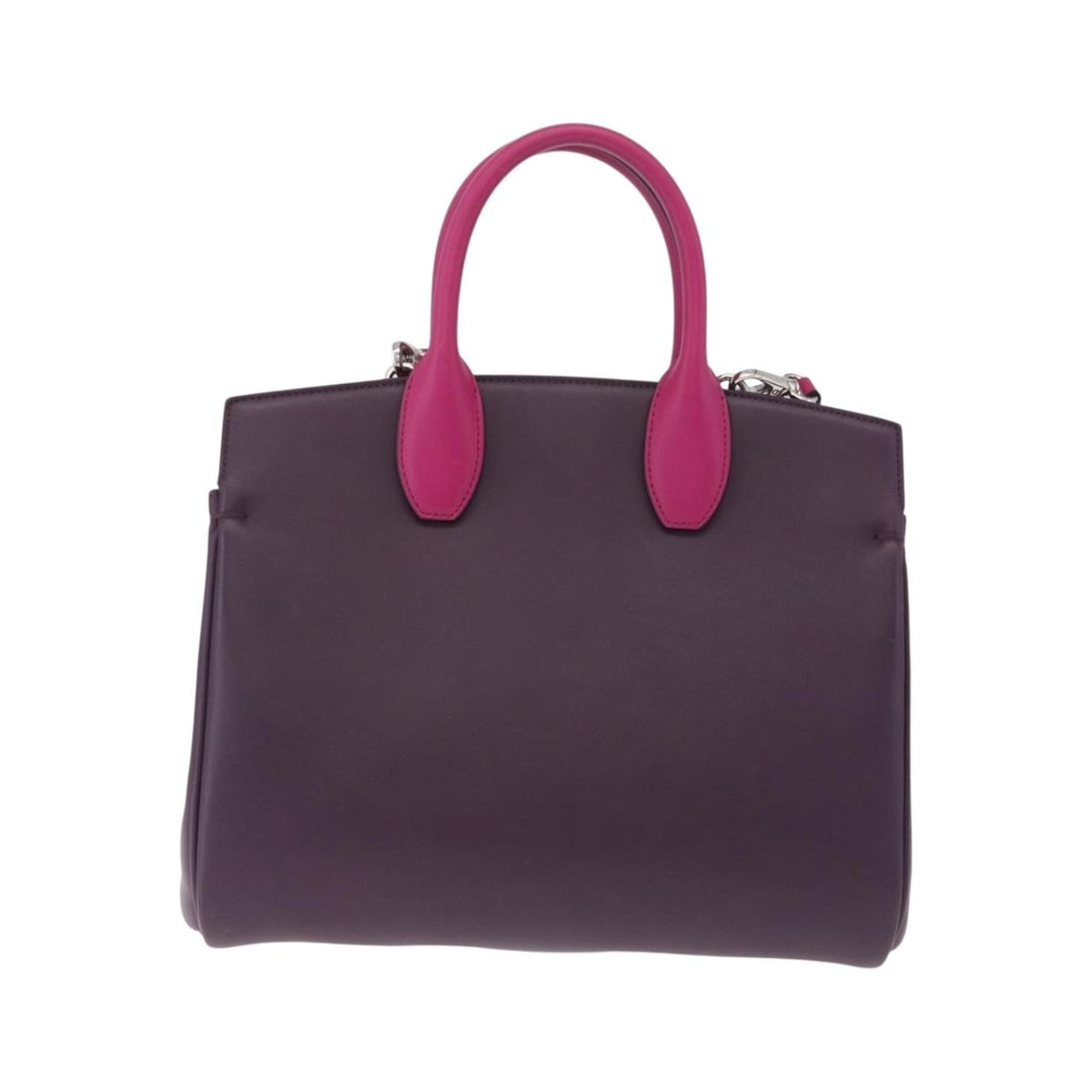 Salvatore Ferragamo Studio Satchel Leather, Purple, Leather, Handbag