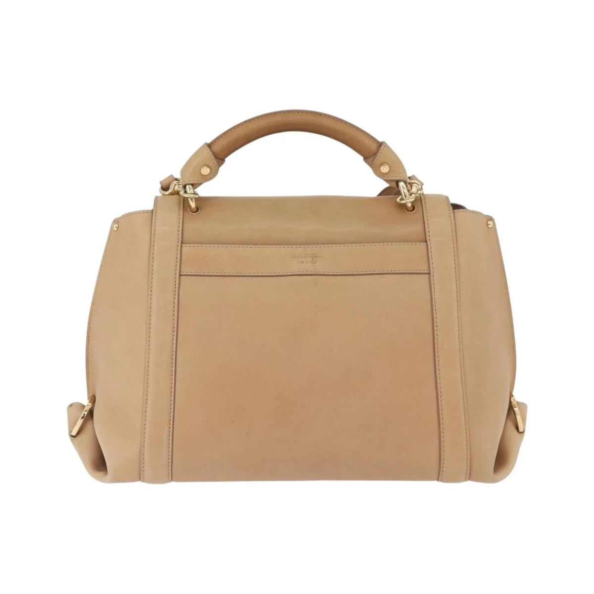 Salvatore Ferragamo Suzanna Satchel Smooth Leather, Beige, Leather, Handbag