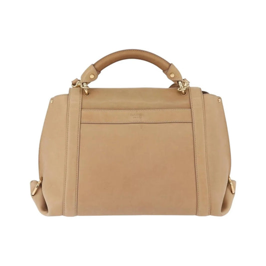Salvatore Ferragamo Suzanna Satchel Smooth Leather, Beige, Leather, Handbag