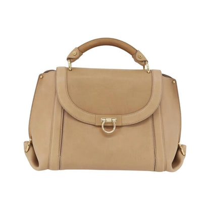 Salvatore Ferragamo Suzanna Satchel Smooth Leather, Beige, Leather, Handbag