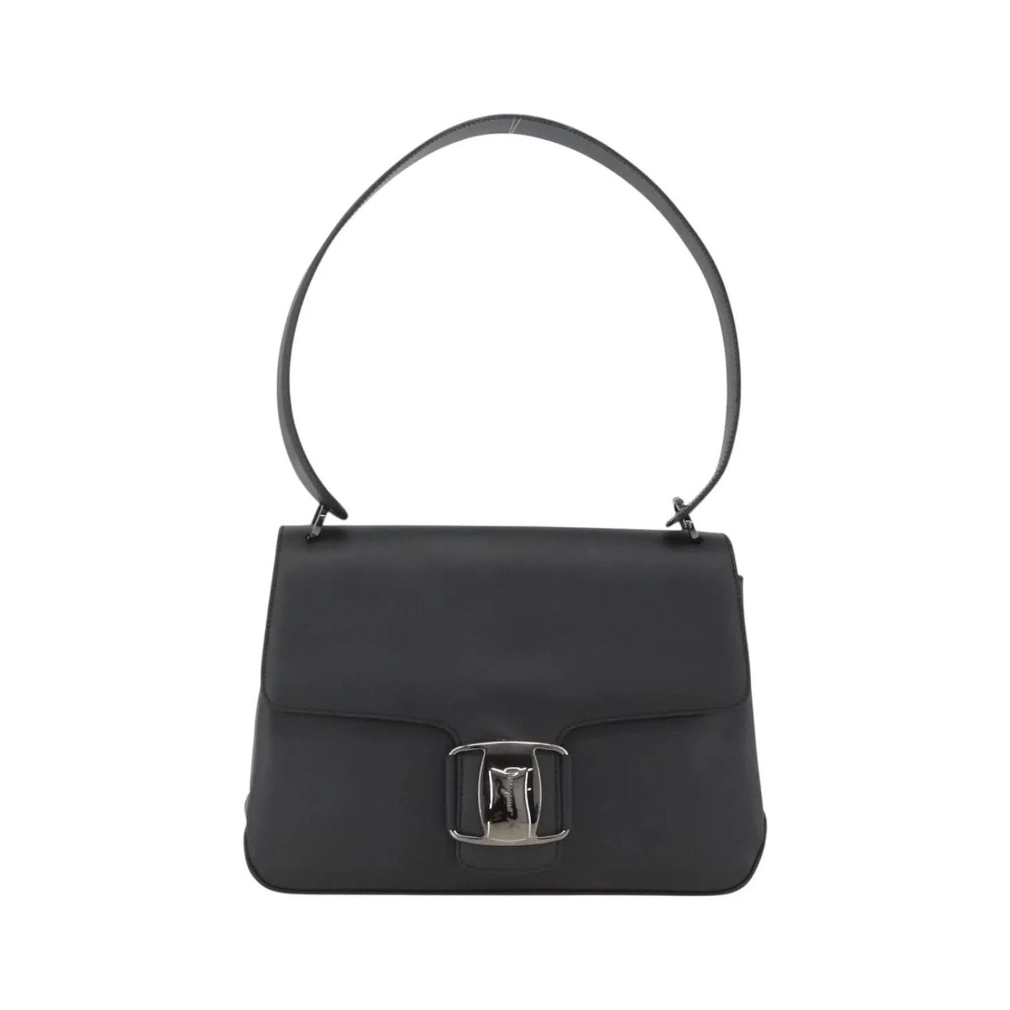 Salvatore Ferragamo Vala Canvas, Black, Canvas, Shoulder Bag
