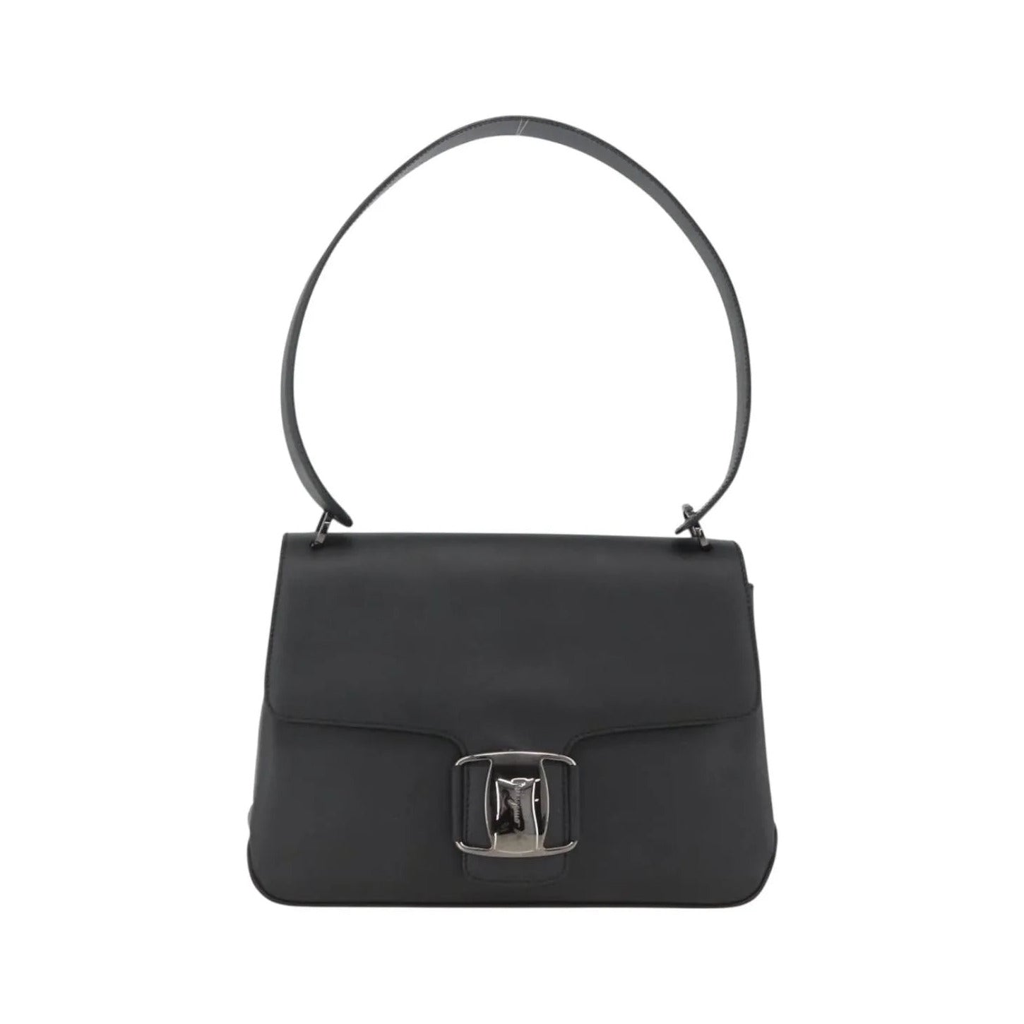 Salvatore Ferragamo Vala Canvas, Black, Canvas, Shoulder Bag