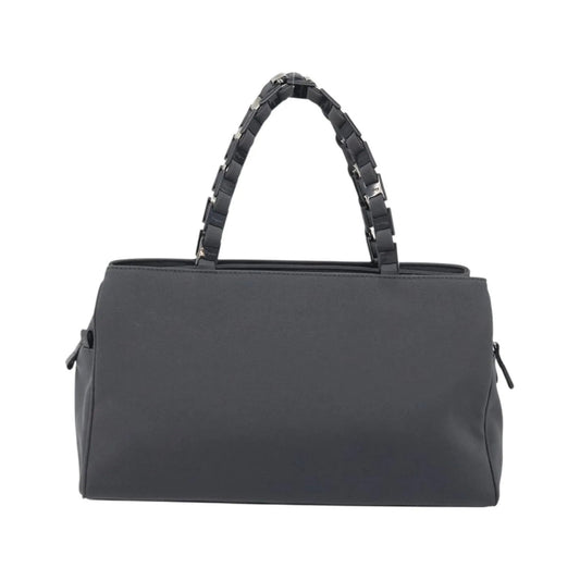Salvatore Ferragamo Vala Canvas, Gray, Canvas, Handbag