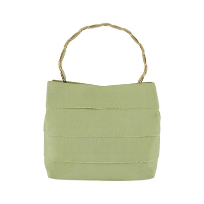 Salvatore Ferragamo Vala Canvas, Green, Canvas, Shoulder Bag