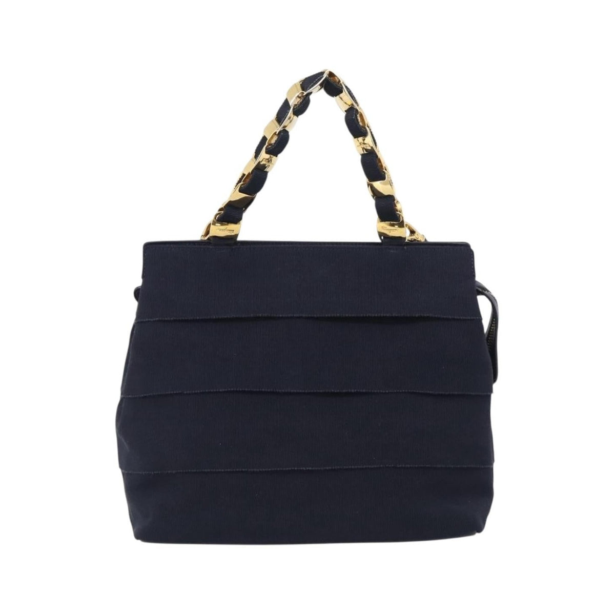 Salvatore Ferragamo Vala Canvas, Navy, Canvas, Shoulder Bag