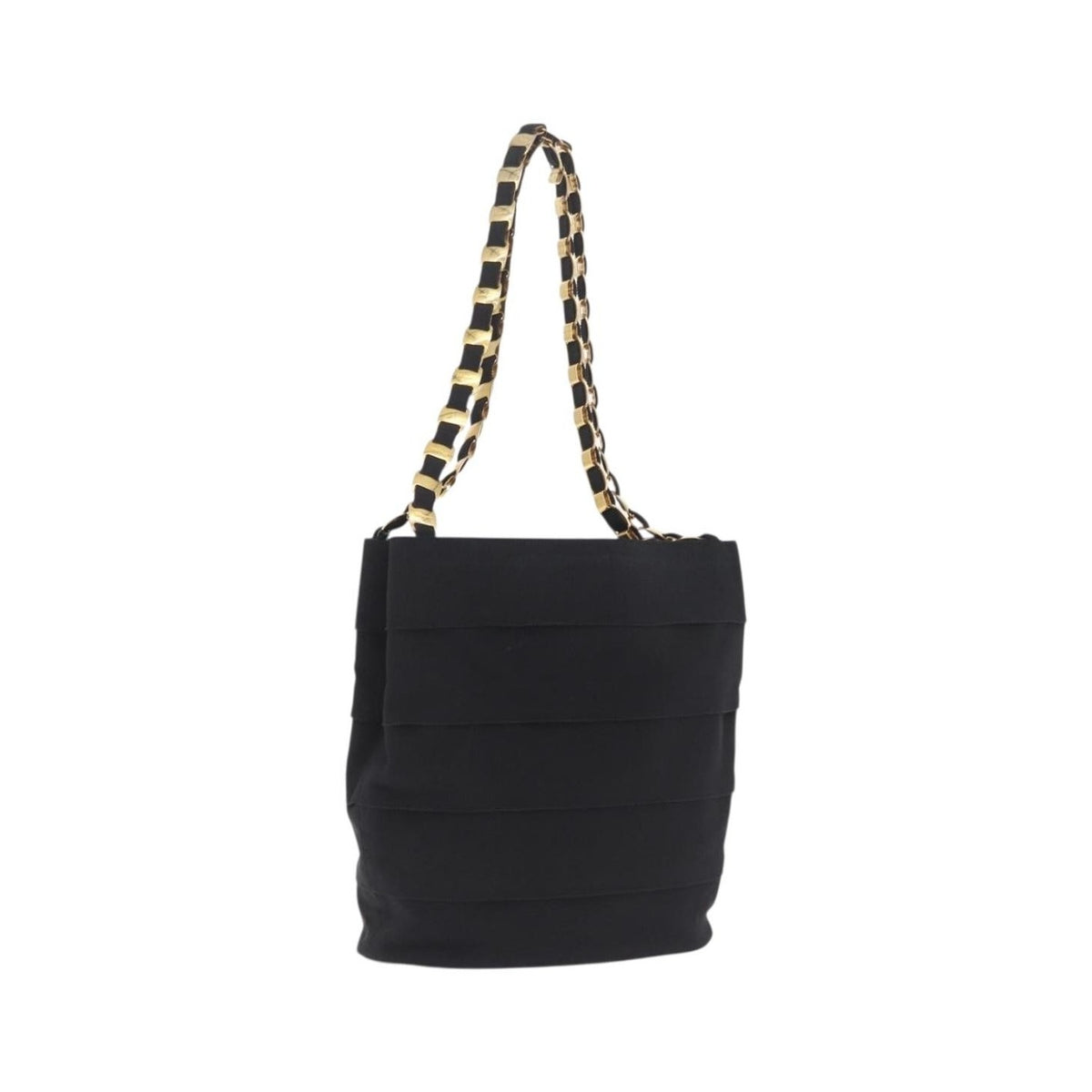Salvatore Ferragamo Vala Chain Canvas, Black, Canvas, Shoulder Bag