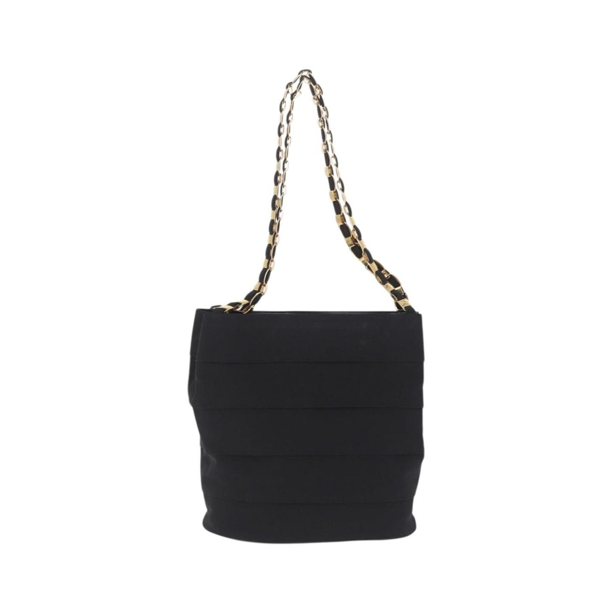 Salvatore Ferragamo Vala Chain Canvas, Black, Canvas, Shoulder Bag