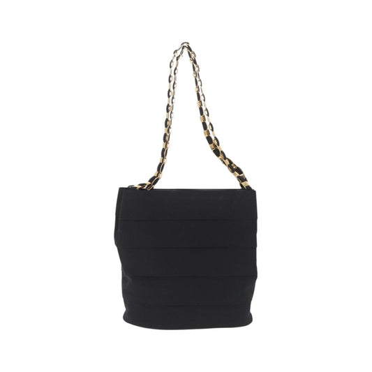 Salvatore Ferragamo Vala Chain Canvas, Black, Canvas, Shoulder Bag
