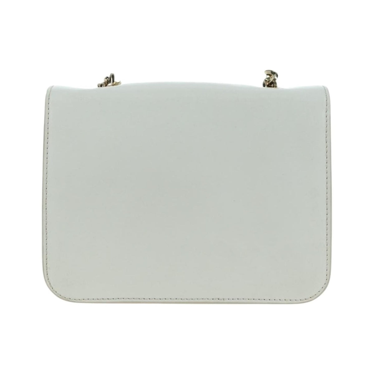 Salvatore Ferragamo Vala Chain Leather, White, Leather, Shoulder Bag