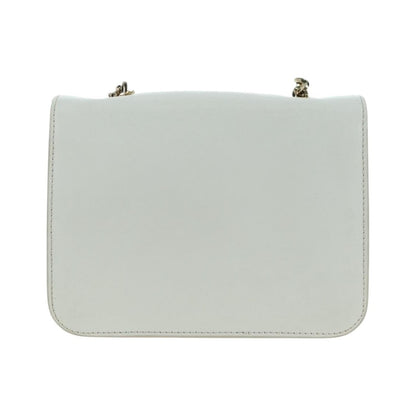 Salvatore Ferragamo Vala Chain Leather, White, Leather, Shoulder Bag