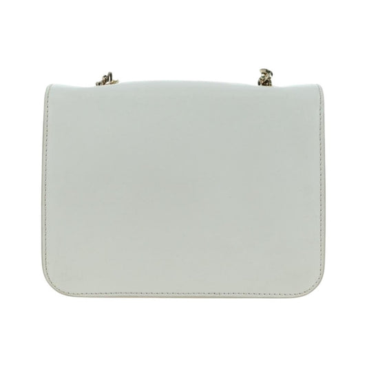 Salvatore Ferragamo Vala Chain Leather, White, Leather, Shoulder Bag