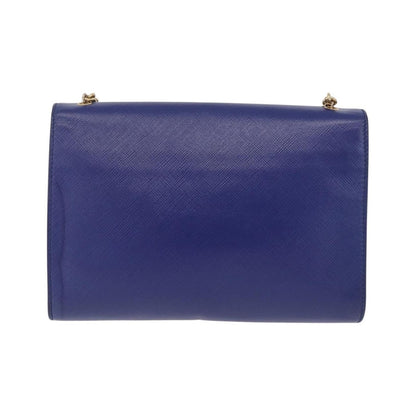 Salvatore Ferragamo Vala Chain Leather, Blue, Leather, Shoulder Bag