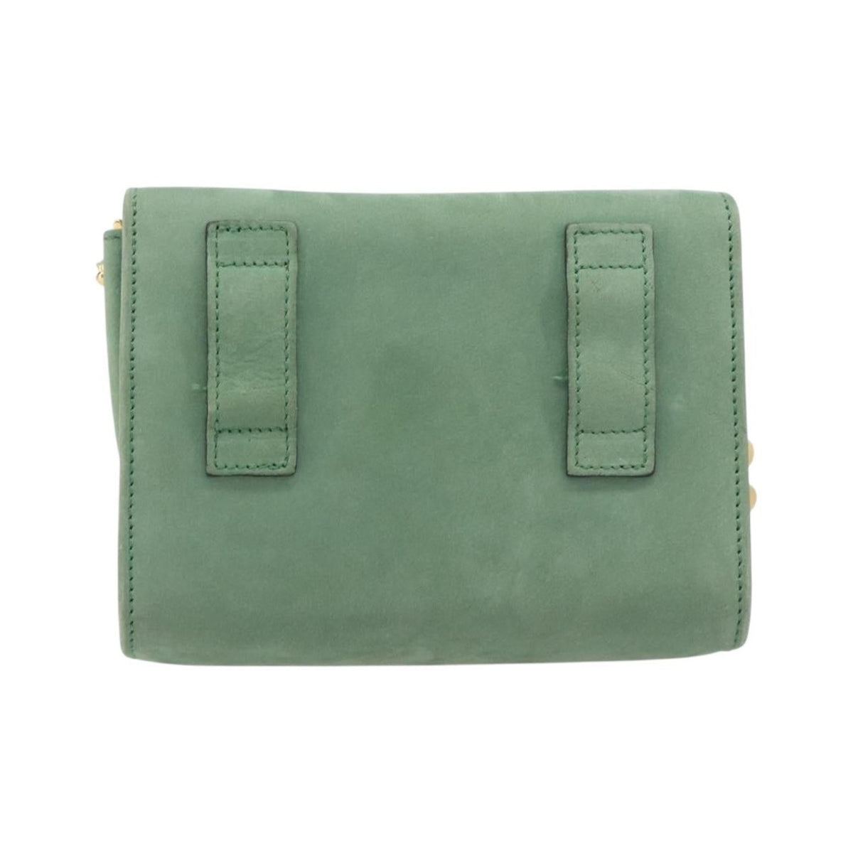 Salvatore Ferragamo Vala Chain Suede, Green, Suede, Shoulder Bag