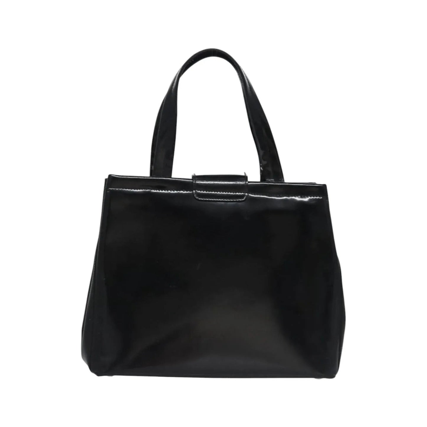 Salvatore Ferragamo Vala Leather, Black, Patent Leather, Handbag