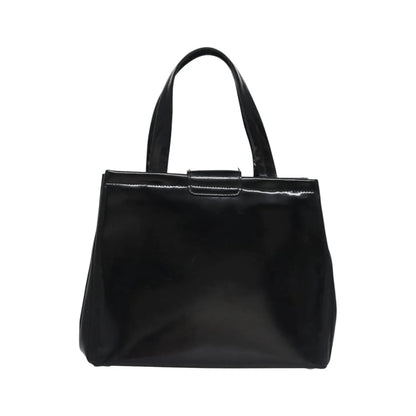 Salvatore Ferragamo Vala Leather, Black, Patent Leather, Handbag