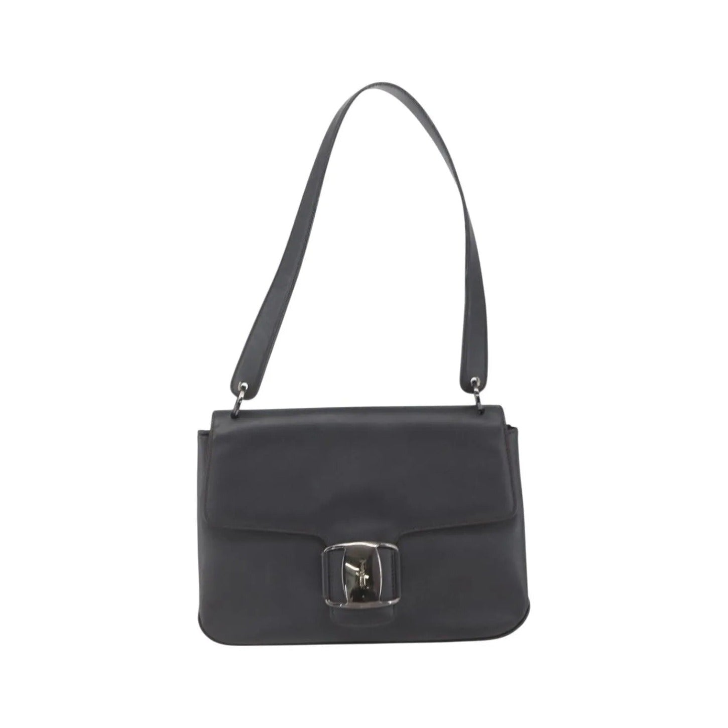 Salvatore Ferragamo Vala Leather, Black, Leather, Shoulder Bag