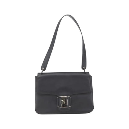 Salvatore Ferragamo Vala Leather, Black, Leather, Shoulder Bag