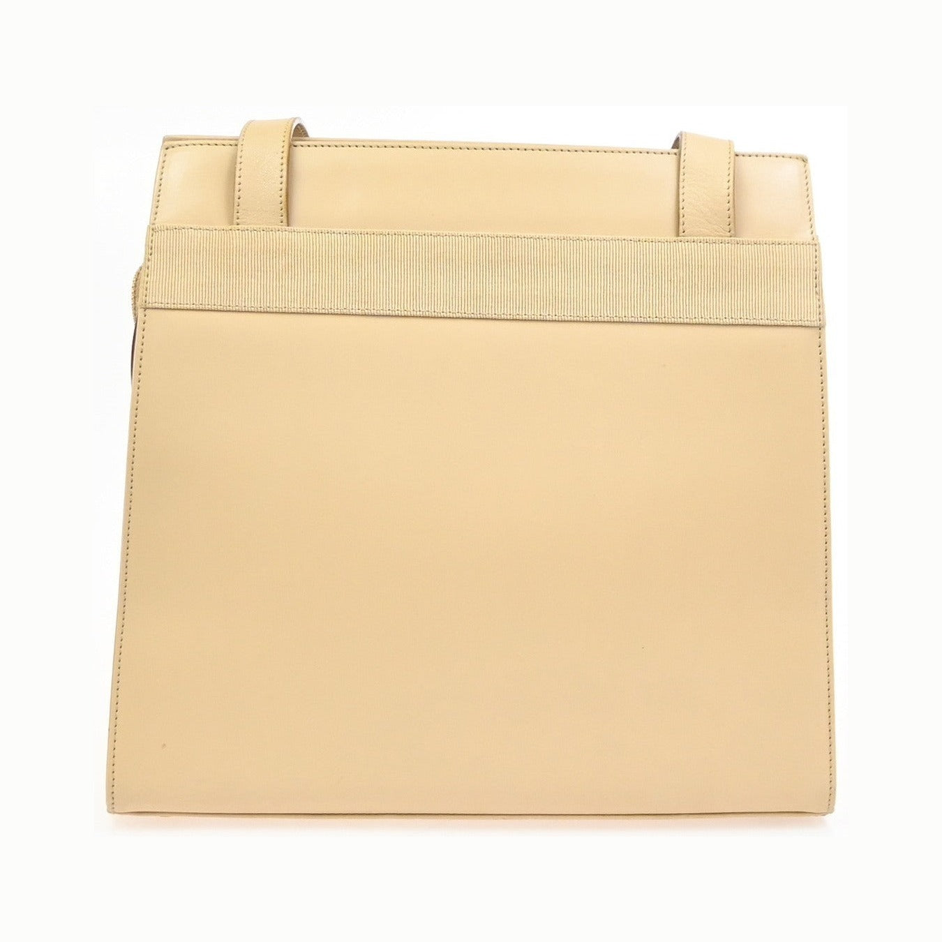 Salvatore Ferragamo Vala Leather, Beige, Leather, Shoulder Bag