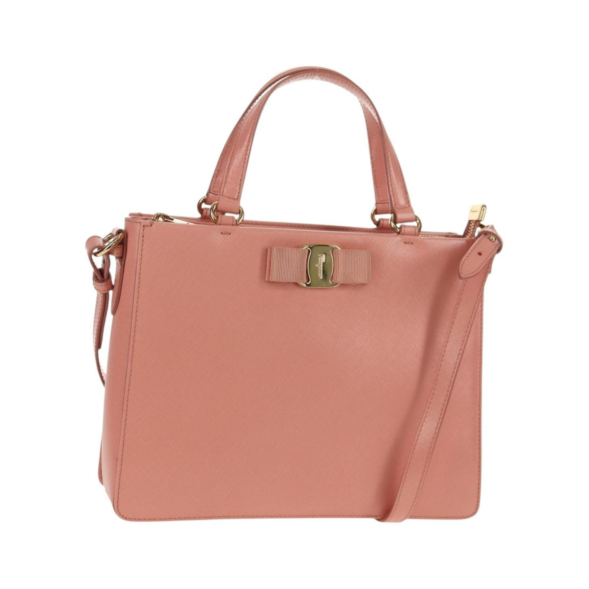 Salvatore Ferragamo Vala Leather, Pink, Leather, Handbag