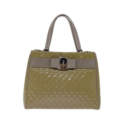 Salvatore Ferragamo Vala Patent leather, Beige, Patent Leather, Handbag