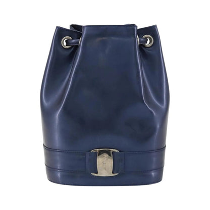 Salvatore Ferragamo Vala Patent Leather, Navy, Patent Leather, Backpack