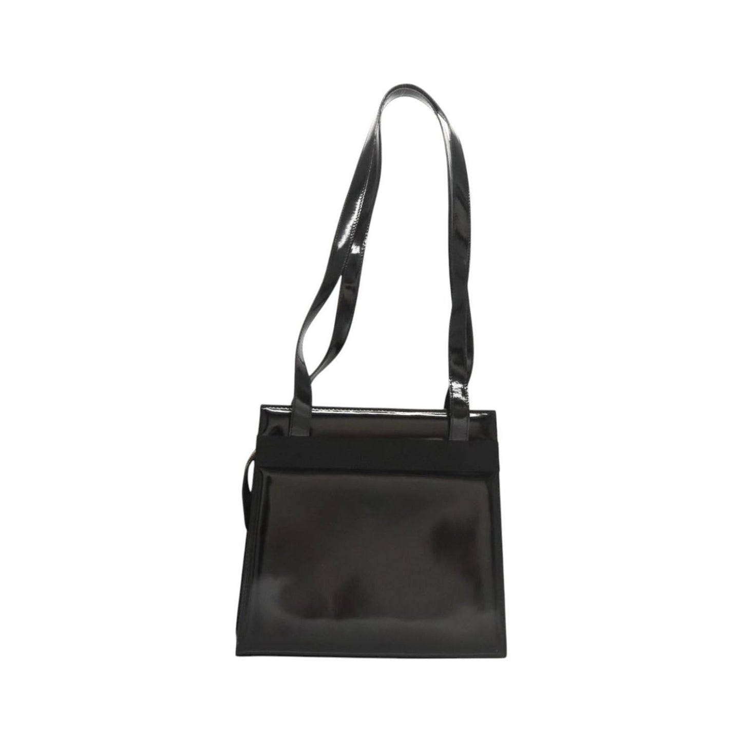 Salvatore Ferragamo Vala Patent Leather, Black, Patent Leather, Shoulder Bag