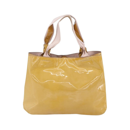 Salvatore Ferragamo Vala Patent Leather, Yellow, Patent Leather, Handbag