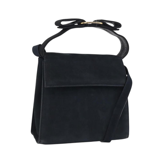 Salvatore Ferragamo Vala Suede, Navy, Suede, Shoulder Bag