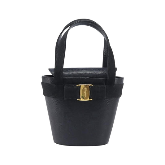 Salvatore Ferragamo Vara Bow Leather, Black, Leather, Crossbody Bag