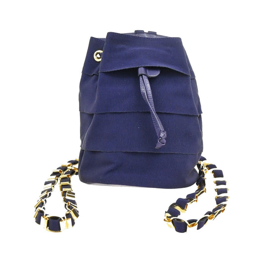 Salvatore Ferragamo Vara Chain Canvas, Purple, Canvas, Backpack