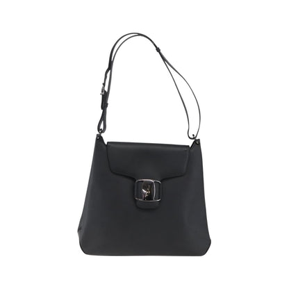 Salvatore Ferragamo Vara Leather, Black, Leather, Shoulder Bag