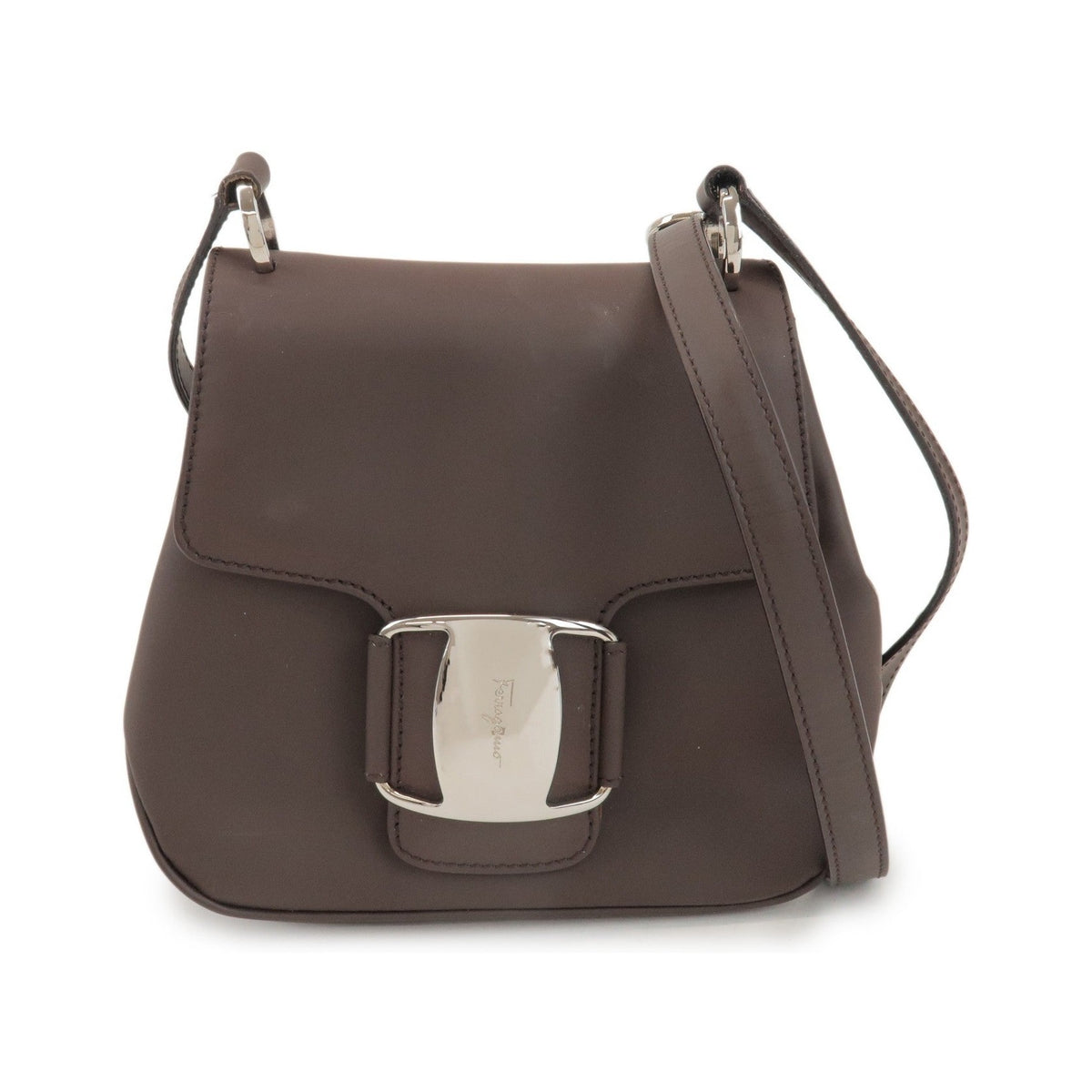 Salvatore Ferragamo Vara Leather, Brown, Leather, Tote Bag