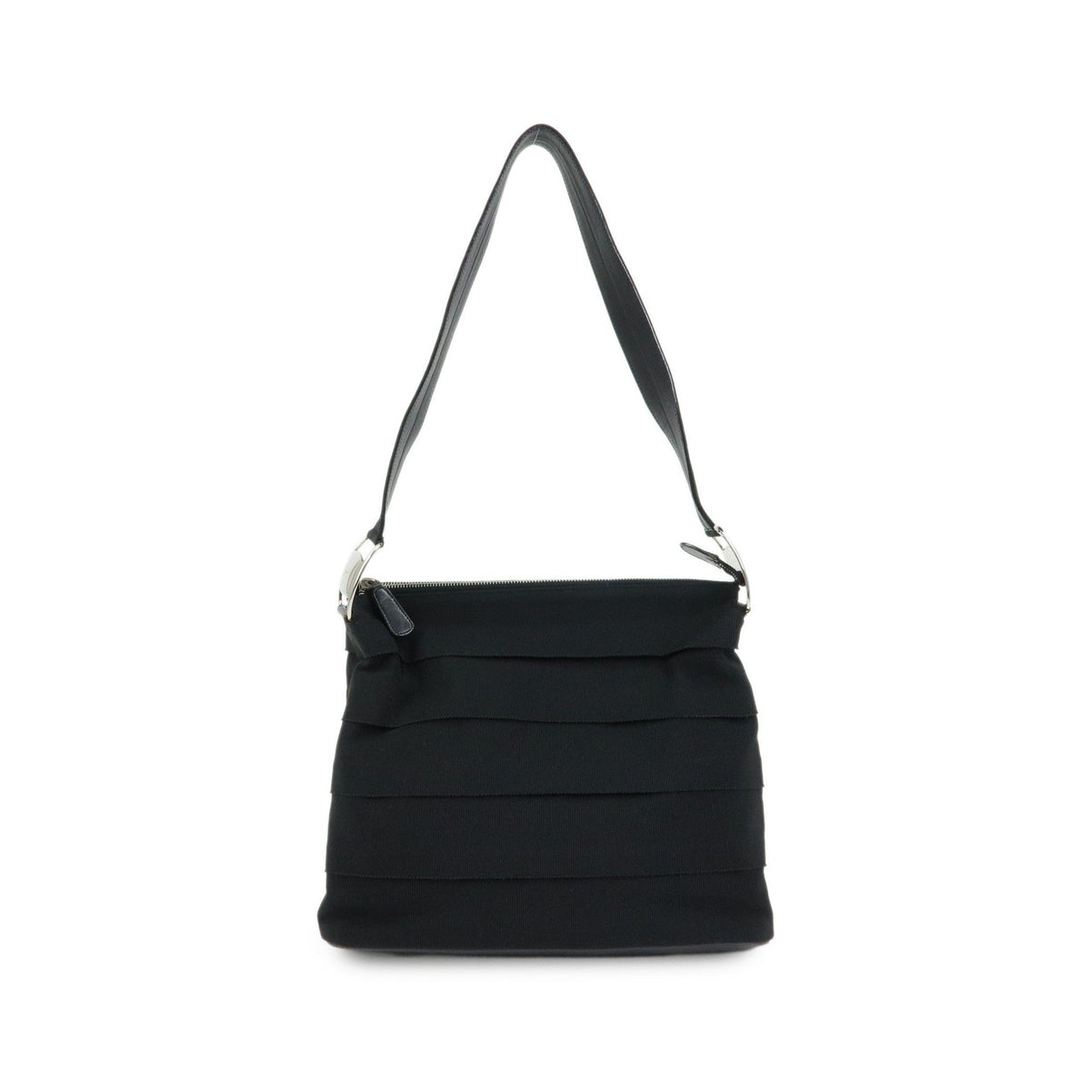 Salvatore Ferragamo Vara Leather, Black, Canvas, Tote Bag