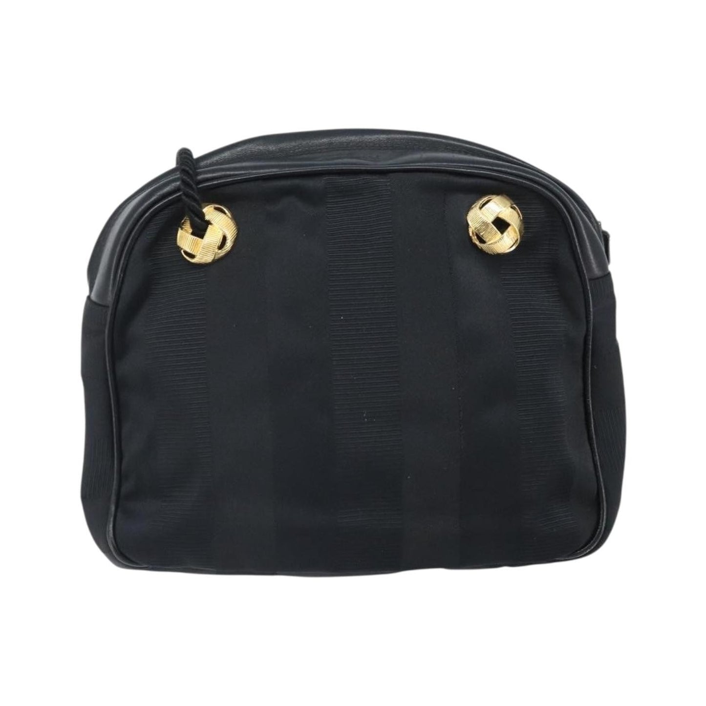 Salvatore Ferragamo Vintage Canvas, Black, Canvas, Shoulder Bag
