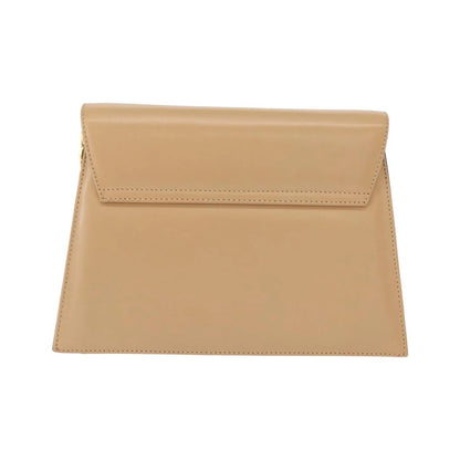 Salvatore Ferragamo Vintage Flap Leather, Beige, Leather, Shoulder Bag